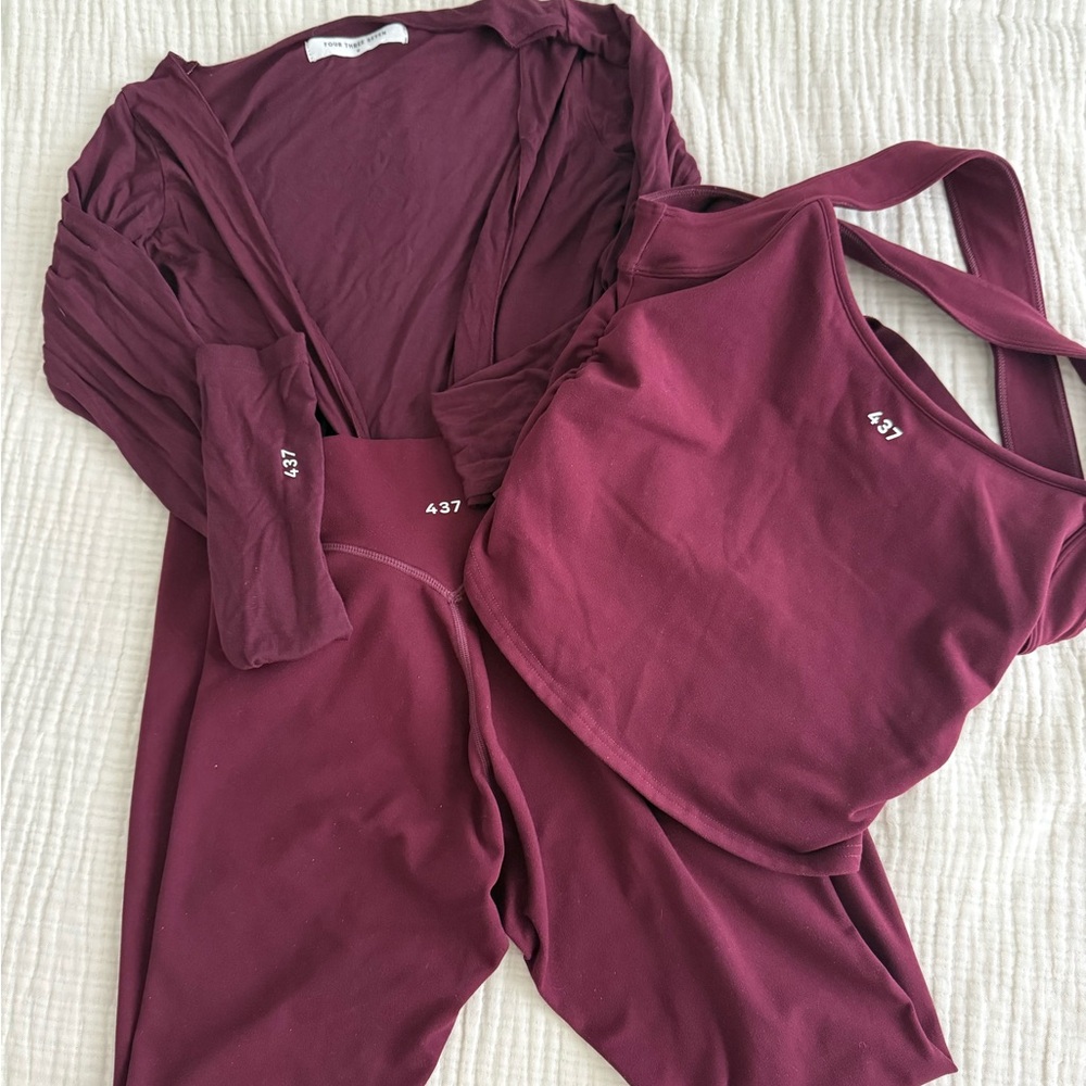 437 black cherry workout set